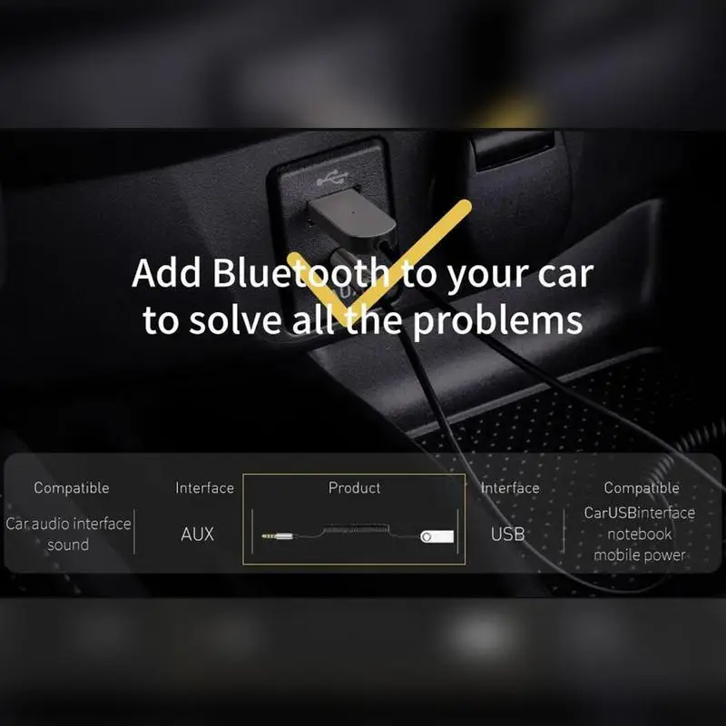 Car Wireless Audio Receiver Sound Music Audio Receiver Built-in Microphone Wireless Adapter To 3.5mm Jack Car Audio Receiver For