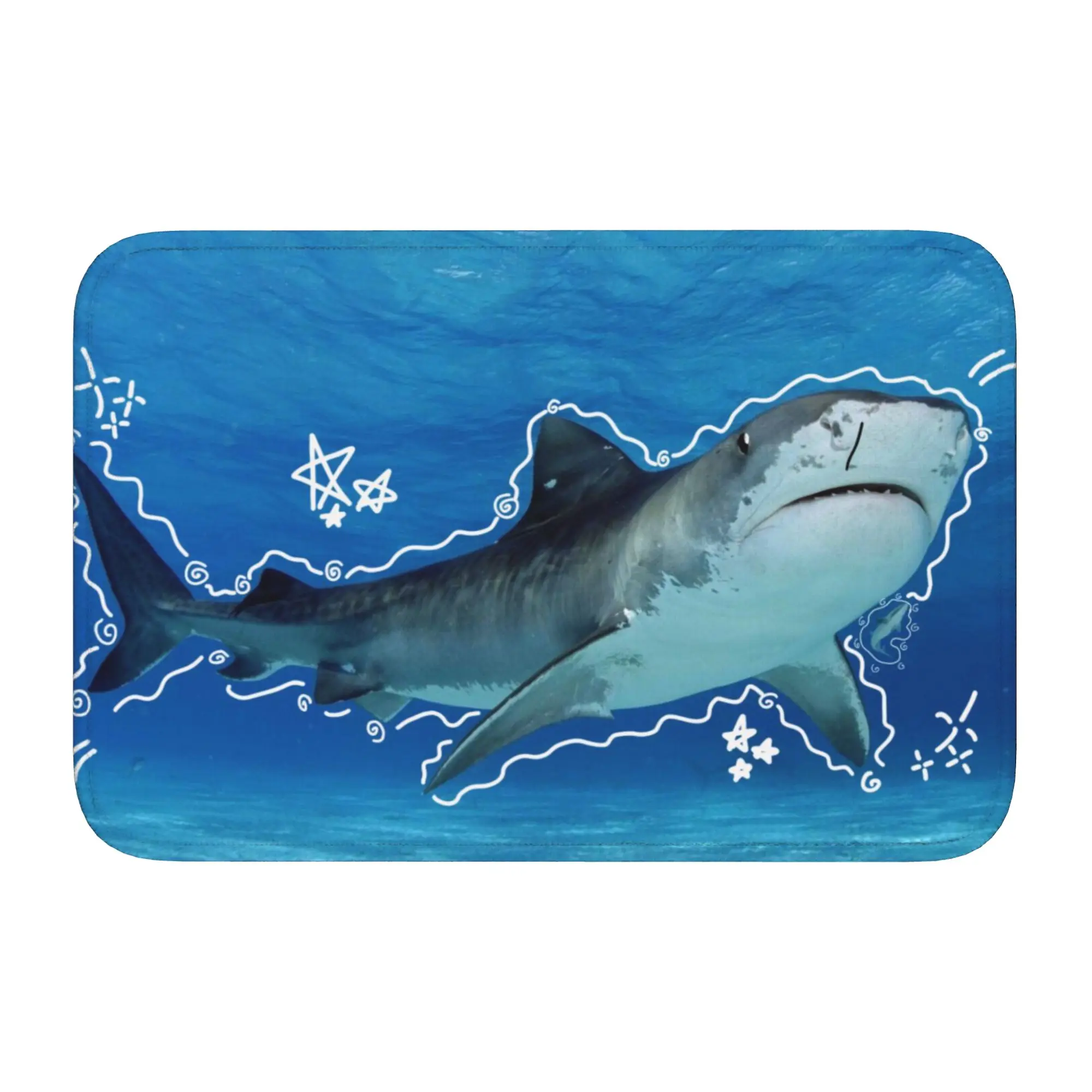 3D Illusion Fish Shark Front Door Mat Anti-Slip Indoor Welcome Waterproof  Doormat Living Room  Entrance Rug Carpet Footpad
