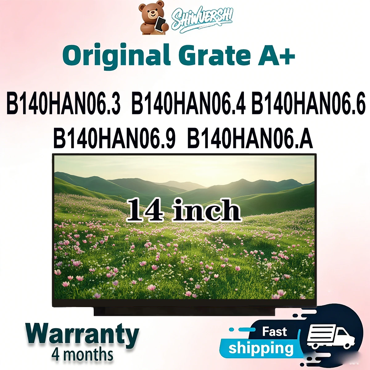 

Original New A+ 14 inch Slim Laptop Lcd Screen Panel B140HAN06.3 B140HAN06.4 B140HAN06.6 B140HAN06.9 B140HAN06.A