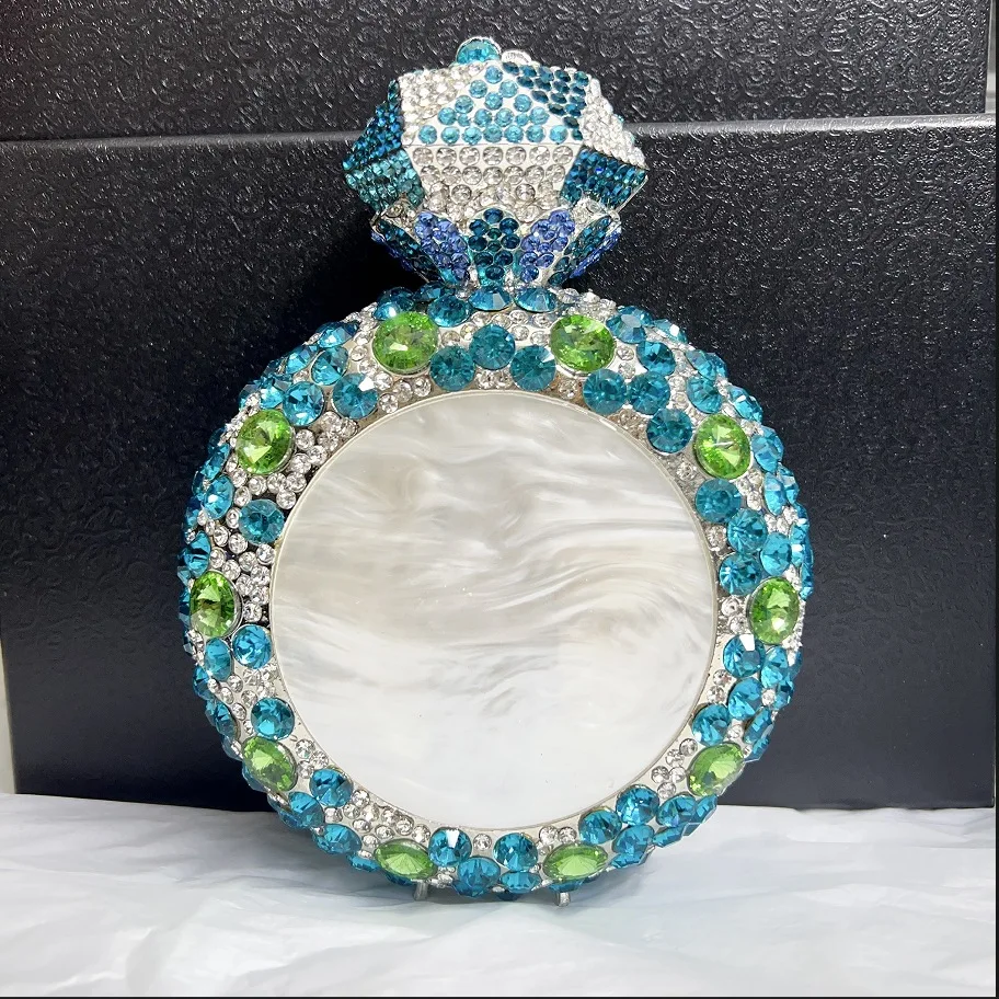 

Shell Crystal Round Shell Diamond Dinner Bag Perfume Bottle Diamond Handbag Women's Designer Luxury Bags Woman Diamond Party Bag