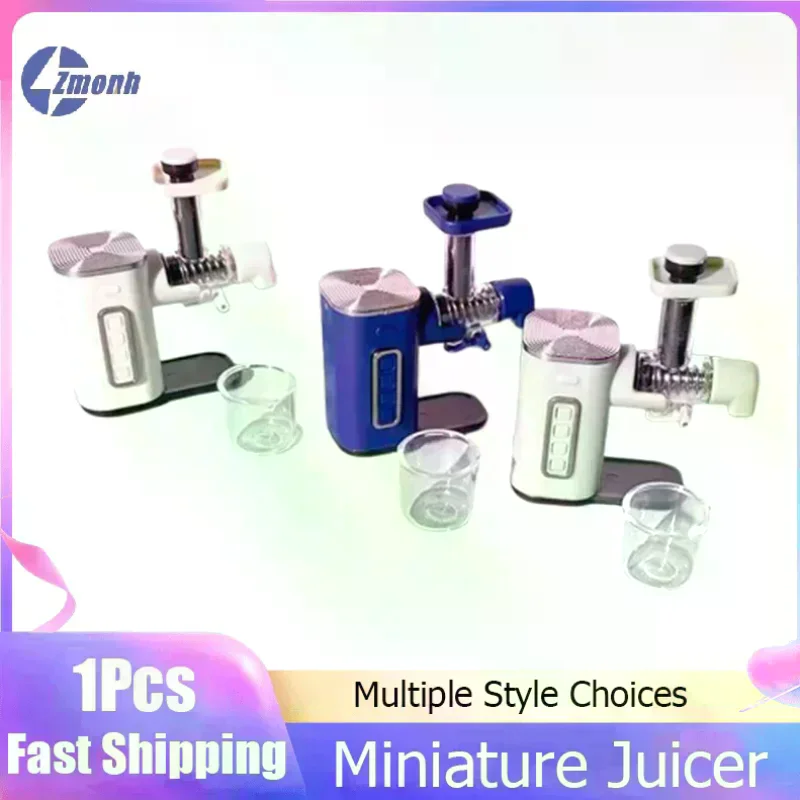 1 ensemble de mini-jus de fruits et mixeur miniatures pour maison de poupée à l'échelle 1:12, modèle de machine à jus de fruits pour jeu alimentaire, décor de scène, jouets électroménagers pour poupées