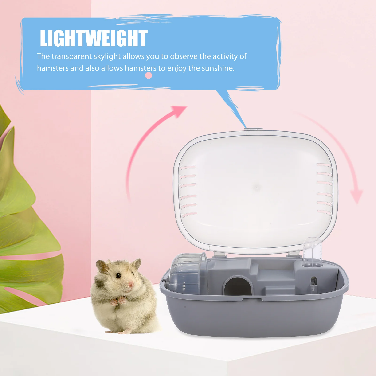 قفص هامستر محمول حامل حيوانات صغير للفئران خنزير غينيا شينشيلا القنفذ السفر التخييم تنفس Abs الحيوانات الأليفة #1