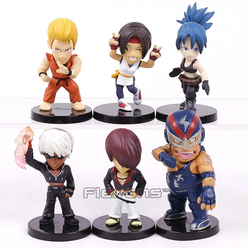 12pcs/set KOF Leona Heidern Yuri K Raiden Kyo Ash Elisabeth Joe Higashi Benimaru Nikaido Sie PVC Dolls Toys Colletible Figurals