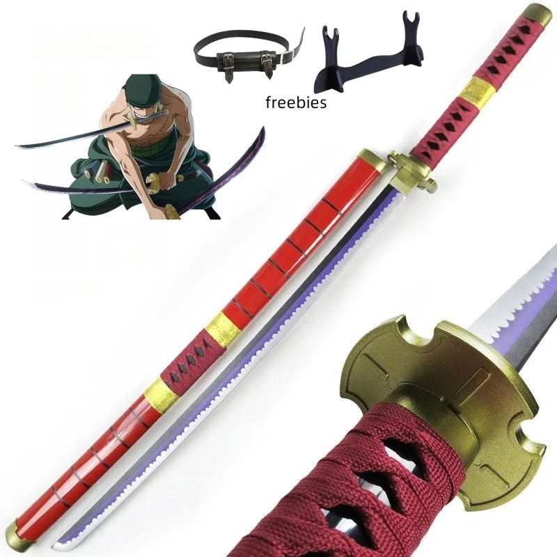 40incn Roronoa Zoro Katana Ninja Mes Zwaard Anime Cosplay Kostuum Zoro Real Size Japanse Katana Originele Samurai Sabel Gift