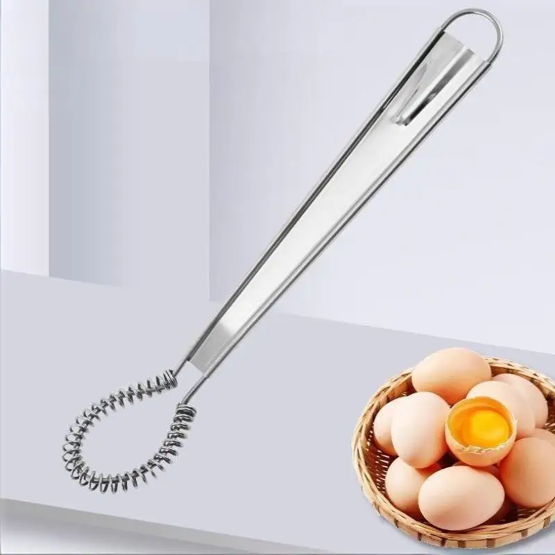 Stainless Steel Egg Beater Spring Manual Mixer Honey Cream Mixer Baking Frother Special Kitchen Cooking Tool Egg Whisk Beater