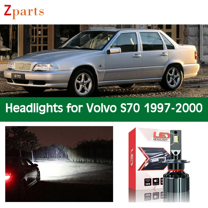 Car Lamps For Volvo S70 1997 - 2000 LED Headlights Headlamp Light Bulbs 10000 Lumen Canbus Lighting Lamp Front Lights Accessorie