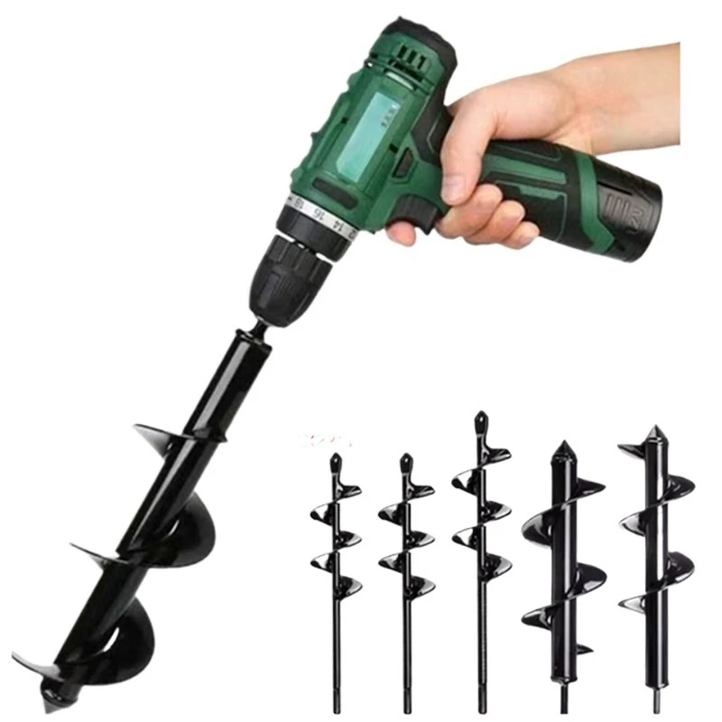 Alloy Spiral Auger Drill Bit, Garden Planting Digging Tool Twist Earth Drill For Loosen Soil