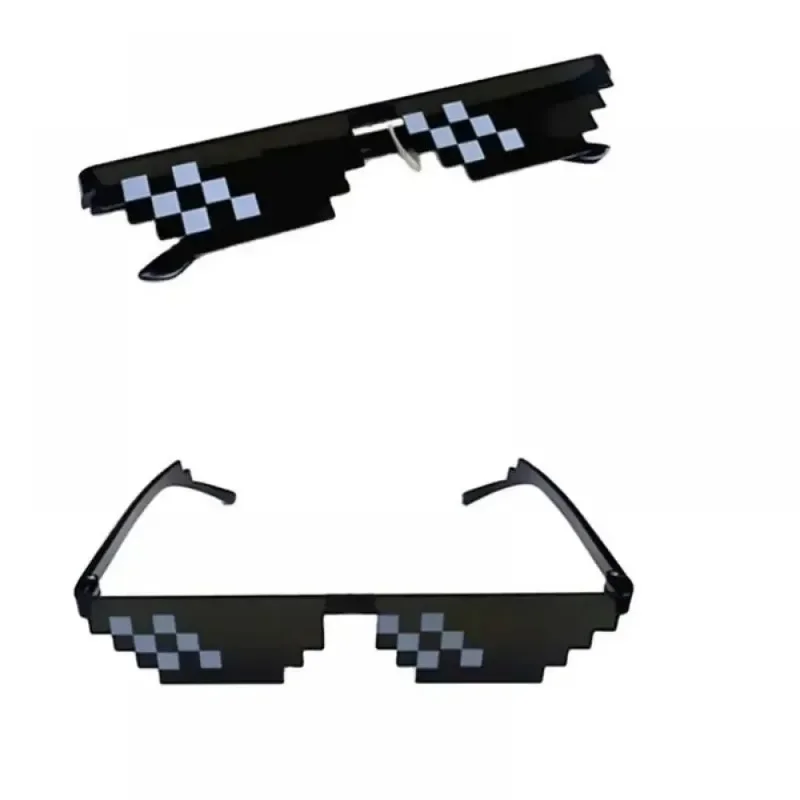 Thug Life Mosaic Glasses Sunglasses Men Women 8 Bit Coding Pixel Trendy Cool Super Party Funny Vintage Shades Eyewear