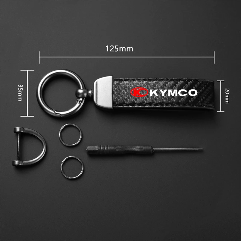 High-Grade Carbon Fiber Motorcycle Keychain Holder Keyring for KYMCO Xciting 250 300 400 AK550 CT250 CT300 S400 DOWNTOWN