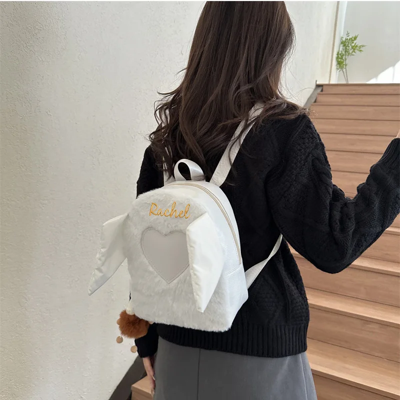 Plush Love Bag Customized Casual Large Capacity Love One Shoulder Crossbody Handheld Double Shoulder Plush Bag