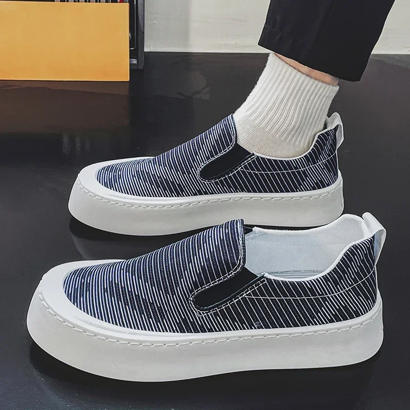 Zapatillas deportivas informales de tela para hombre, zapatos deportivos con plataforma de ocio, transpirables, resistentes al desgaste, otoño