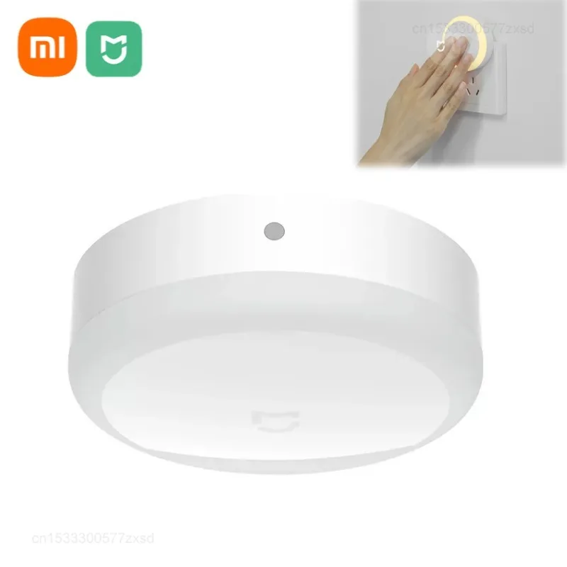 Original xiaomi mijia plug-in night light 0.4w interruptor de toque acende automaticamente luzes led lampara de noche dormitório lâmpada