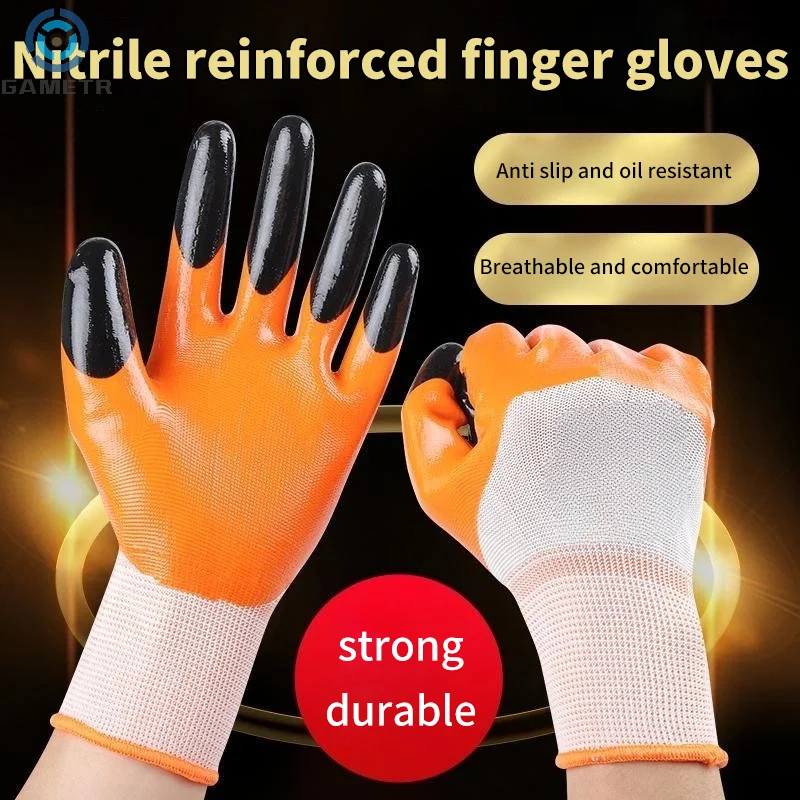 1 Pair Professional Safety Supplies Nitrile Semi Hanging Working Protective Glove Men Flexible Safety Work Gloves