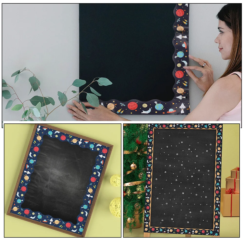 2 Rolls Chalkboard Border Sticker Space Borders Classroom Bulletin Themed Copper Plate Stickers Outer