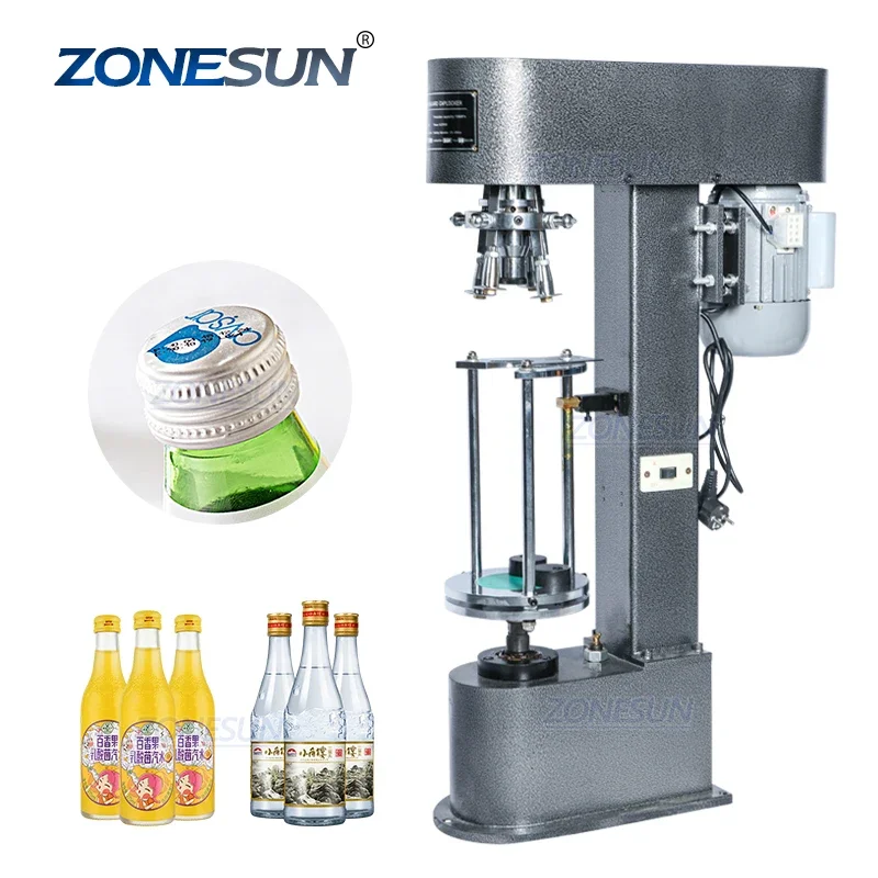 

ZONESUN ZS-XG50D Semi Automatic Wine Bottle Ropp Metal Lock Aluminum Cap Crimping Capping Machine Supply