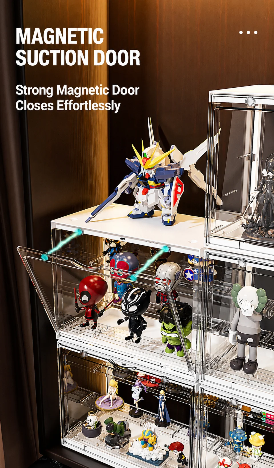 

Acrylic Figure Display Case with Clear Door, Dustproof Storage Organizer for Toys, Models, Collectibles, and Figurines