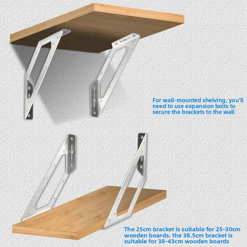 Thickened Stainless Steel Multi-angle Bracket, 3-sided Fixed Triangle Support Shelf Bracket, Inverted Right Angle Holder