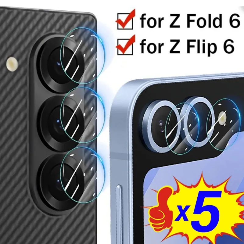 Protector de lente de cámara para Samsung Galaxy Z Fold 6 Z Flip 6 HD, vidrio templado transparente, película de cámara para Galaxy Flip6 Fold6