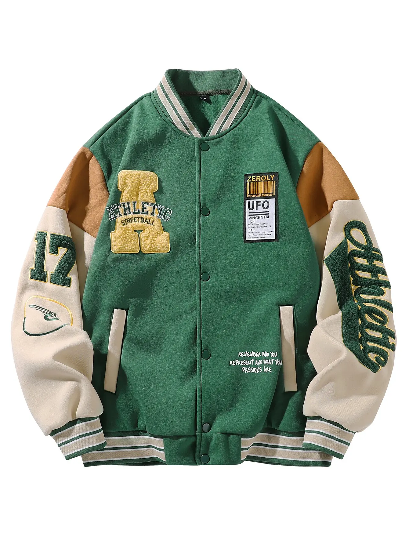 Autumn and Spring Fashion Trend American Vintage Embroidered Baseball Jacket Men's Loose Sports Plus Size High-grade Blazer view 5