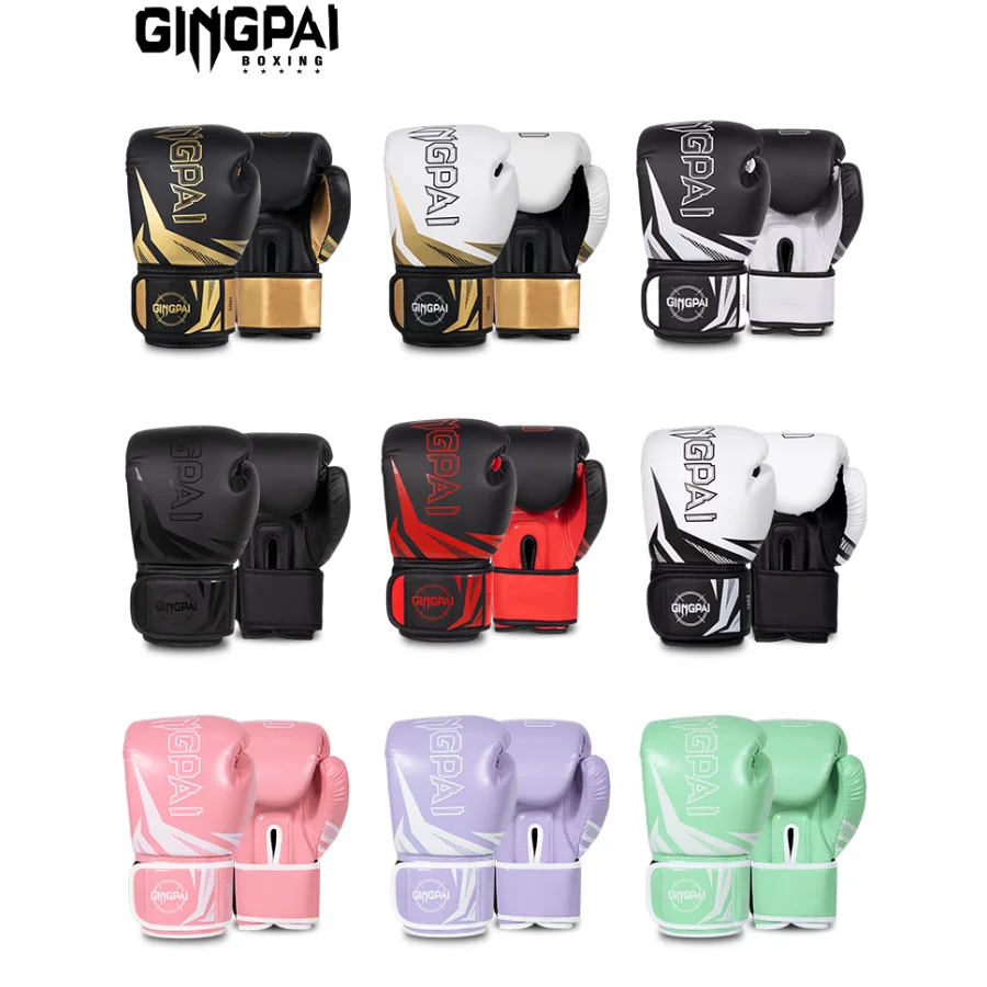 GINGPAI Boxing Gloves PU Muay Thai Glove Sanda Fighting Sparring Punching Bag Gloves MMA Kickboxing Gloves Kids Guantes De Box