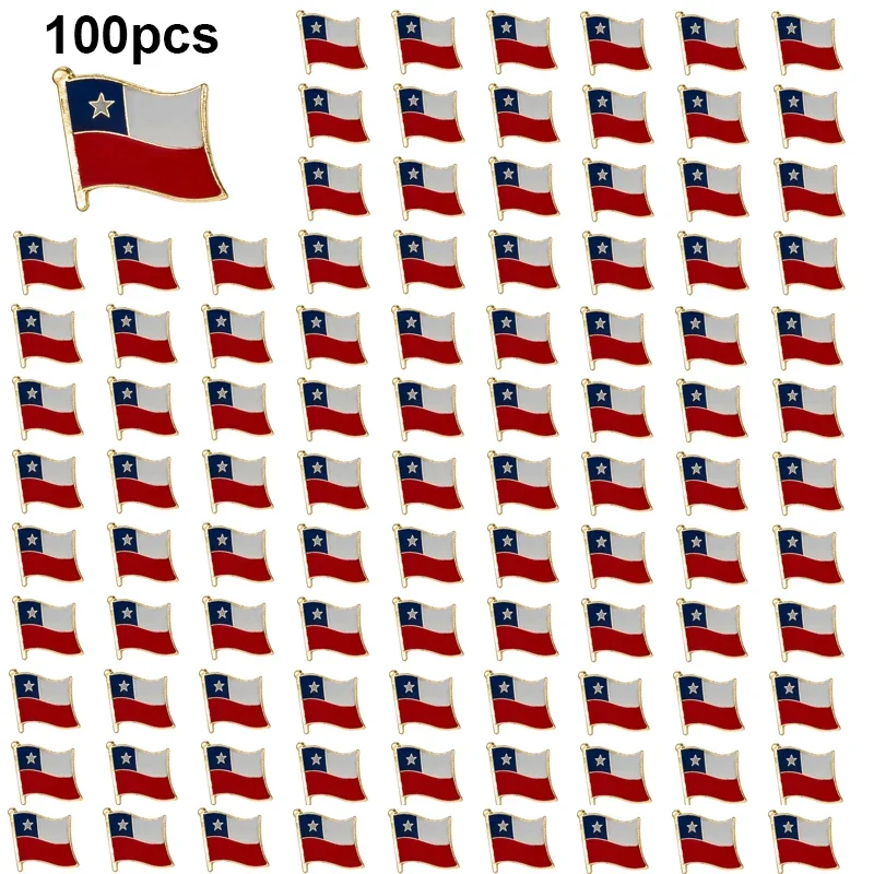 10/50/100pcs A Lot Chile Flag Lapel Pin Flag Badge Brooch Pins Badges