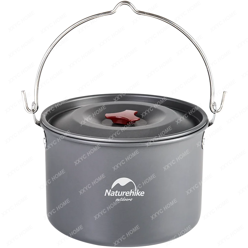 Outdoor 4-6 People Camping Hanging Pot Big Pot Team Campfire Picnic Pot Portable Picnic Pot Camp Pot