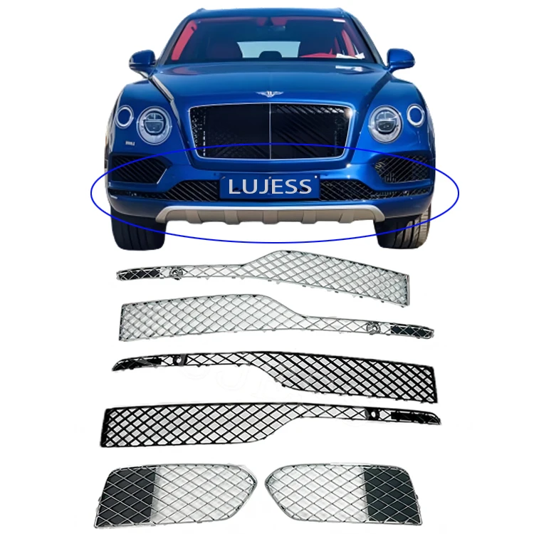 

High Configuaration Black & Chrome ACC Front Bumper Vent Cover Lower Grill Bumper Grill for Bentley Bentayga 36A807345 36A807346
