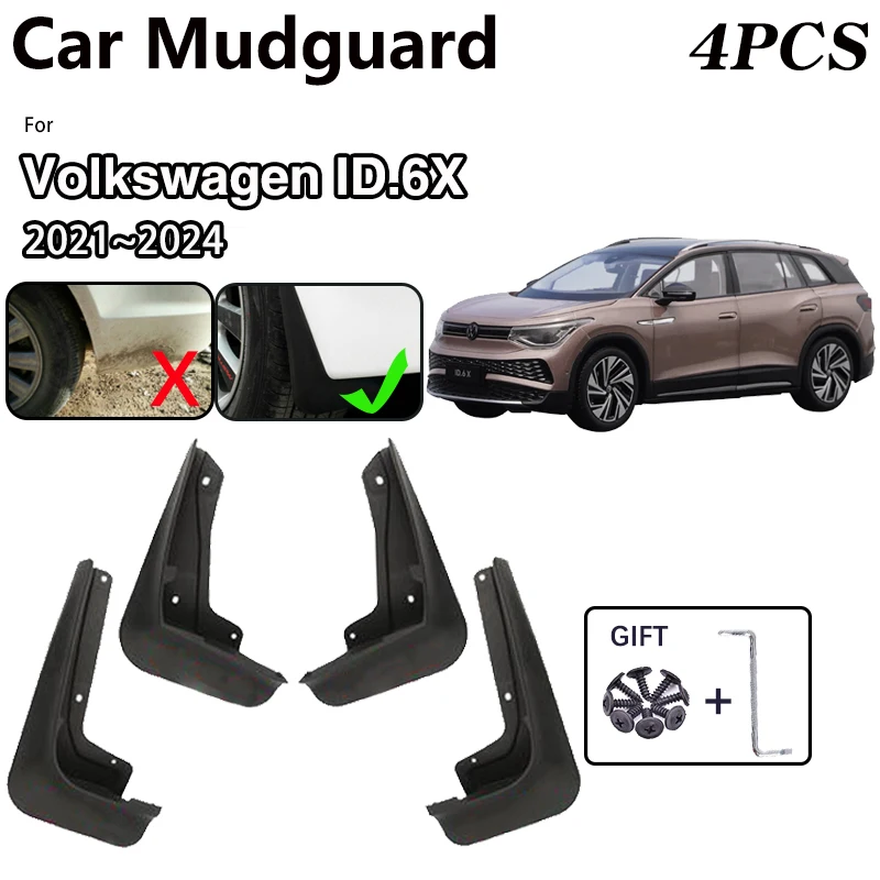 

Car Wheel Fender MudFlaps For Volkswagen ID.6X VW ID6X 2021 2022 2023 2024 Mud Flaps Guards Splash Front Mudguards Accessories