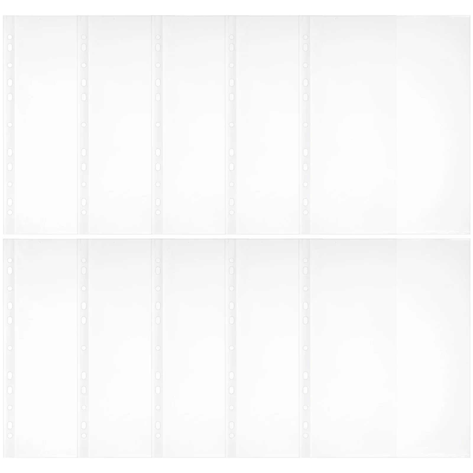 100Pcs Clear Page Protectors Loose Leaf File Bags Transparent File Bags A4 File Folders Book Binder Sheet Sleeves