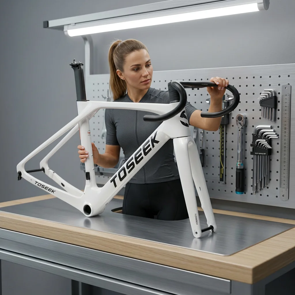 

Factory Clearance 700c Road Bike Frame Thru Axle Carbon Fiber Road Bike Frame Set With Internal Cable Routing Frameset