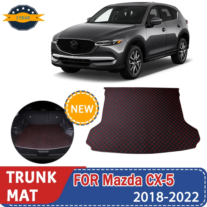 

For Mazda CX-5 2018-2022 Artificial Leather Car Trunk Mat Rear Trunk Cargo Protective Mat Car Interior Accessories