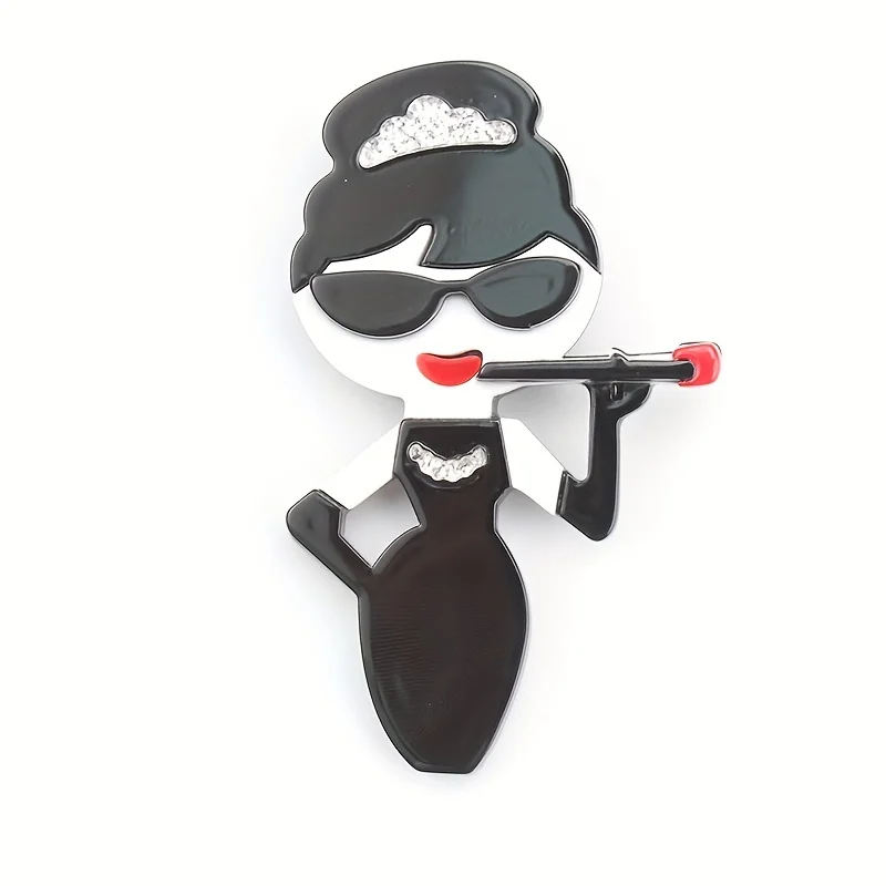 women\'s acrylic portrait brooch fashion clothing accessories pins