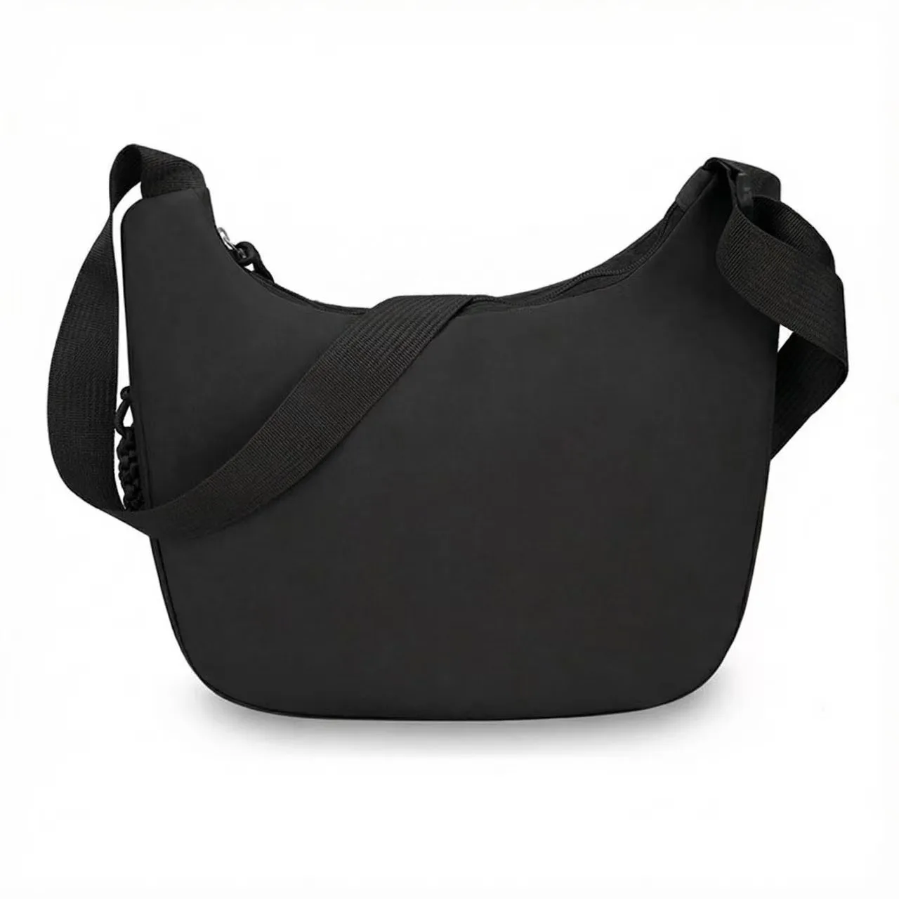 Schwarze Umhängetasche mit weißem Pfotenmuster, große, mehrschichtige Schultertasche mit Kordel-Dekor, Damenhandtasche mit Reißverschluss für den täglichen Gebrauch. – Detail 3