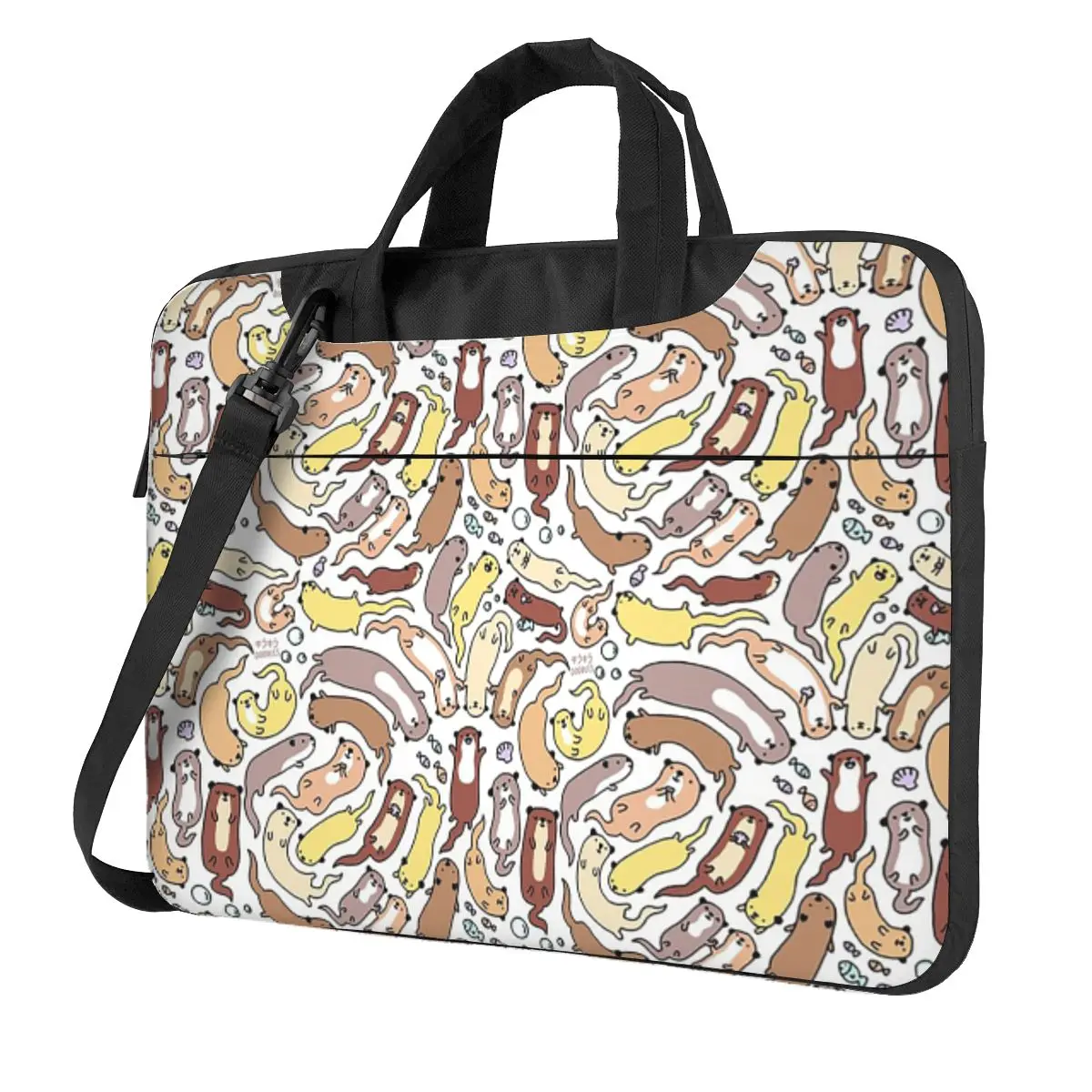 

Adorable Otter Swirl Crossbody Laptop Bag Case Computer Bag 13 14 15.6 Inch Notebook Pouch for Macbook Pro Lenovo