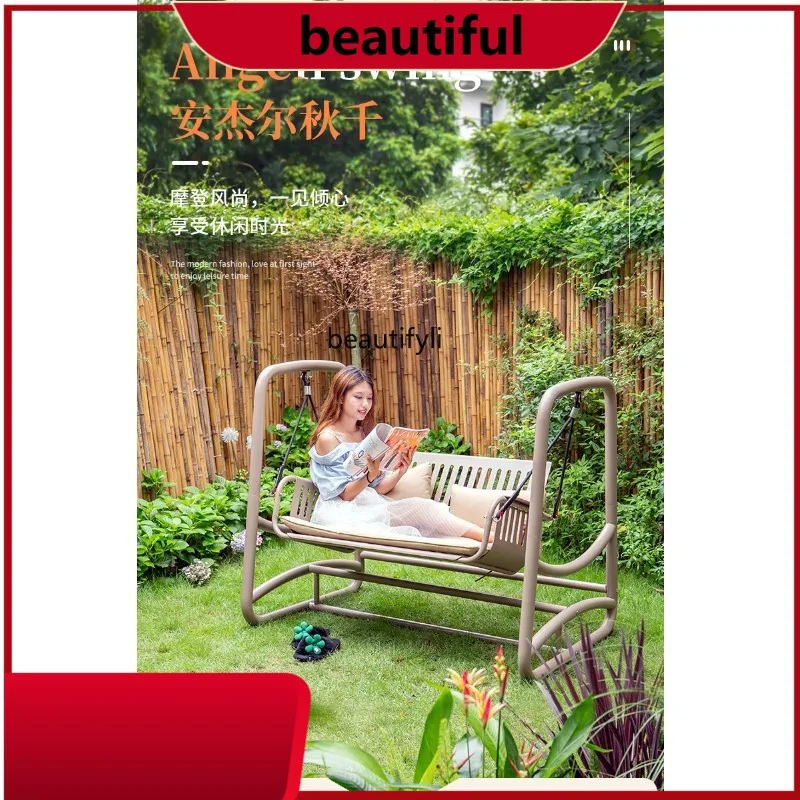 

Outdoor Courtyard Swing Outdoor Double Rocking Chair Stainless Steel Villa Yard to Swing