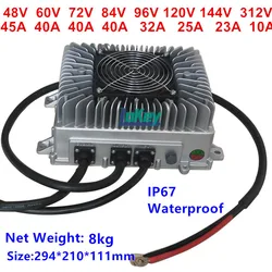 3300W sealed IP67 waterproof charger 48V 60V 72V 84V 96V 100.8V 120V 20A 30A 40A 50A lithium lipo lifepo4 LTO batterys cargador