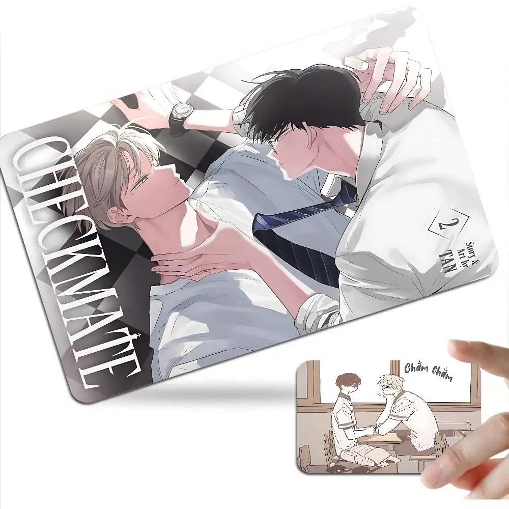 Check Mate bl Anime 2024 Anime Cartoon Skin Stickers Film Tape Case for Big Credit Debit Card Front Side