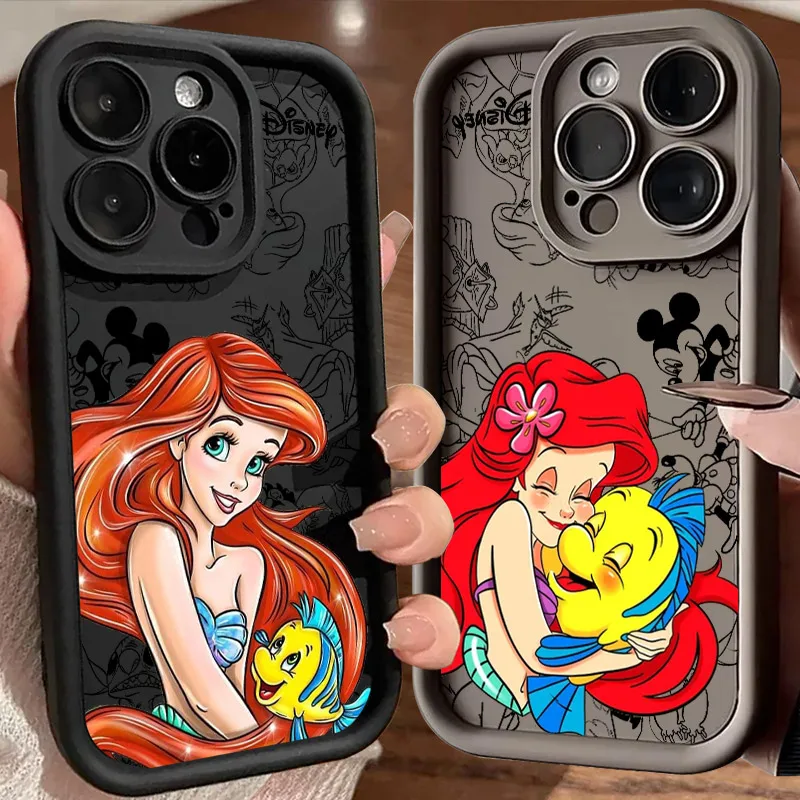 Funda de teléfono Disney La Sirenita Tinkerbell para iPhone 17E 11 12 13 14 15 16 17 Pro Max Fundas 17 Air Plus 16e 13Mini Carcasa Trasera
