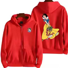 Snow White Men Cartoon Zipper Hoodie