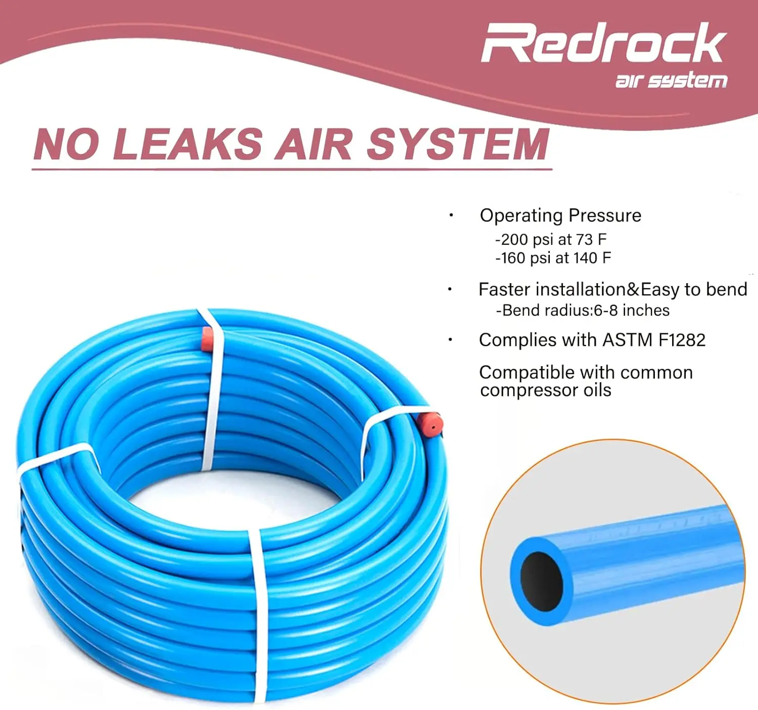 Shop Air Line Kit 3/4" x 200ft 5-Ways Out HDPE Aluminum Air Compressor Piping for Garage LeakProof&Easy to Install Air Hose Kit
