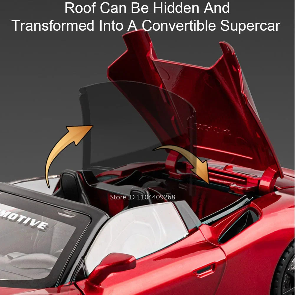 1:24 Scale MC20 Apollo Project EVO Sports Car Model Toy Music Light Pull Back Doors Opened Supercar Models for Kids Presents