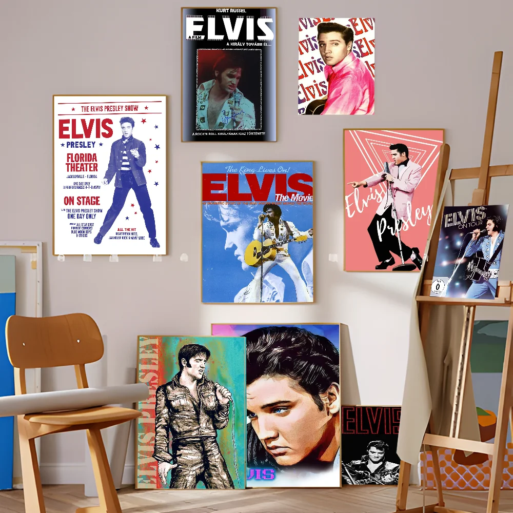 Elvis Presley Self-adhesive Art Poster Decoracion Painting Wall Art White Kraft Paper Home Decor