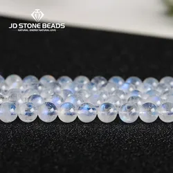 Natural Blue Flash Moonstone Beads High Quality Round Loose Spacer Gemstone For Jewelry Making Diy Bracelet Necklace Accessories