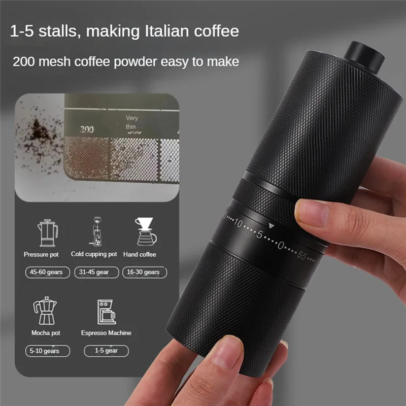 Manual Coffee Grinders CNC Stainless Steel Core Adjustable Hand Coffee Bean Grinding Machine For Outdoor Home Office-A77G