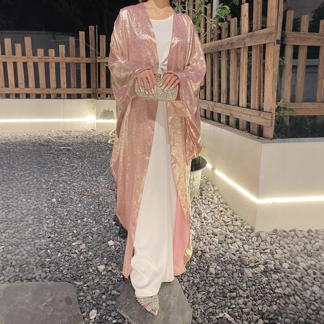 여름 여성 의류 무슬림 의류 아바야 반사 재킷 드레스 로브 루즈 롱 오픈 가디건 로브