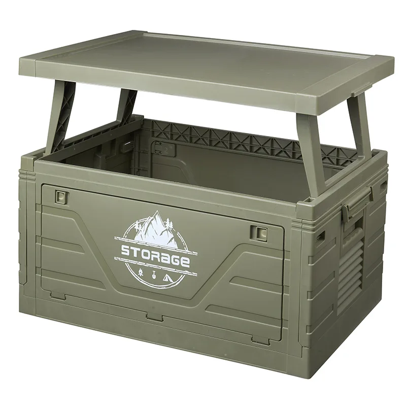 

Outdoor camping folding box Car trunk with table Camping picnic finishing box Household storage box