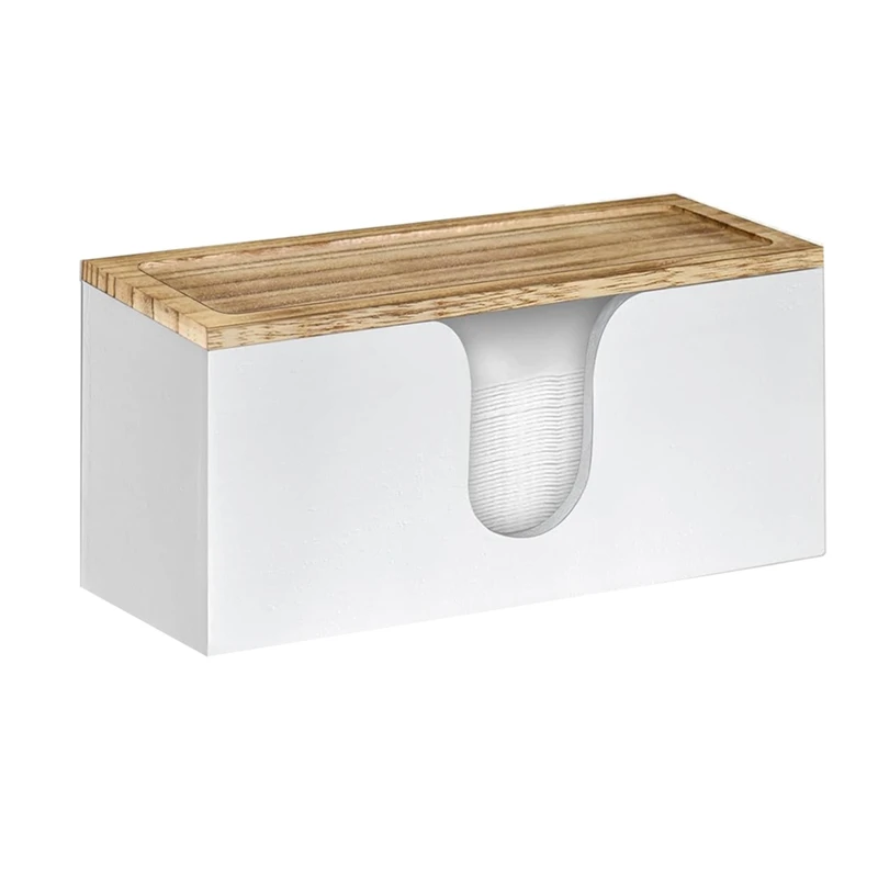 Distributeur d'essuie-tout en papier mural en bambou, porte-serviettes en papier plié avec couvercle, main à trois volets pour HOKitchen Office