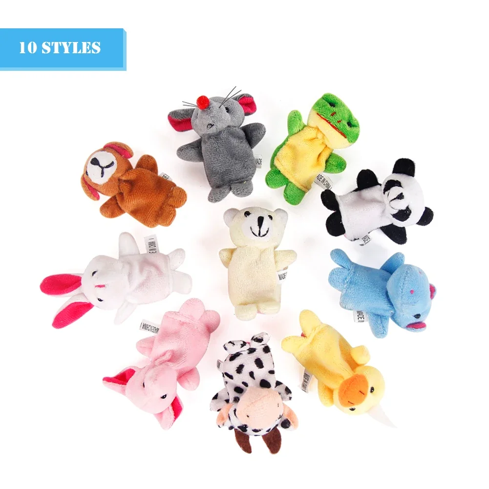 10 Pcs Animals Finger Puppets Set Story Telling Nursery Fairy Tale Toys Perfect Kids Christmas Birthday Gifts