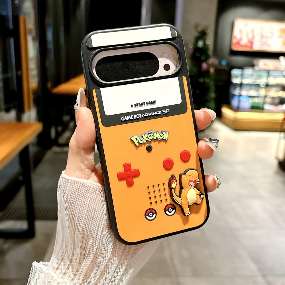 Anime 3D Phone Case For Google Pixel 9 Pro XL 8 8A 7 Pro Pixel-Fold Charmander Squirtle P-Pikachus Cartoon Cover