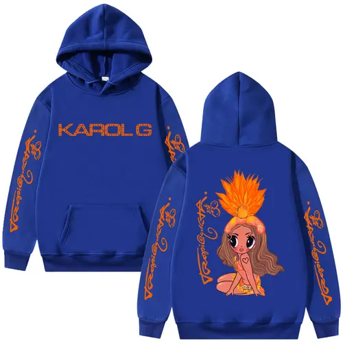 Imagen 2 del producto Karol G Tropicoqueta 2025 Sudadera con capucha hombres mujeres moda Pop música sudadera Unisex Casual polar algodón sudaderas con capucha de gran tamaño pulóver